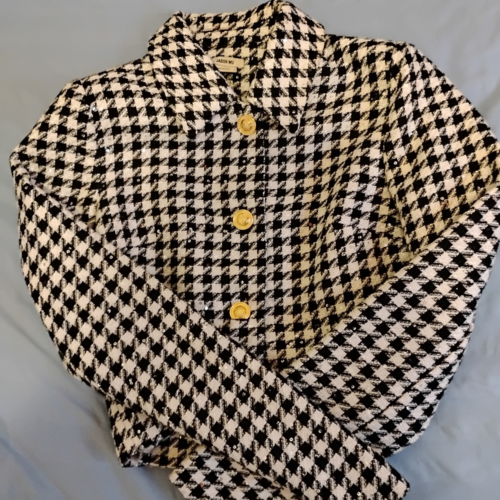 Jason Wu Black and White Houndstooth Jacket